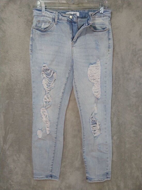 Judy Blue Denim - Judy Blue Jeans Womens 7/28 Denim Boyfriend Mid Rise Distressed Stretch